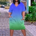 thumbnail image 3 of Birdeem Robe Grande Taille pour Femmes Col en V Robes d'Été Décontractées avec Poches Manches Courtes, 3 of 5
