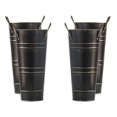 thumbnail image 1 of Abbracc 4 Pieces French Floral Bucket Container Pots for Deck Black, 1 of 9