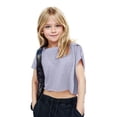 thumbnail image 2 of Plebaso Girls Workout Tops Long/Short Sleeve Open Back Shirts Kids Athletic Running Cropped Tees Tops, 2 of 6
