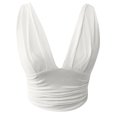 thumbnail image 4 of EGNMCR Camisoles pour Femmes Femmes Dames Été Col en V Uni Décontracté Sans Manches Blouse Hauts Chemise, 4 of 5
