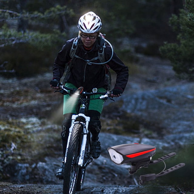 HOARBOEG Bicycle Light LED Bike Light Containing Horn - Tough & IP44 Bike Headlight, & LightingRoad,Mountain Bike Lights,USB Charging Bicycle Components Clearance