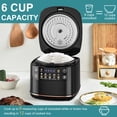 thumbnail image 2 of Pentantan Digital Rice Cooker, 6-Cup/2.1QT Small Rice Maker, 10 Presets, 24-Hour Delay Timer & Keep Warm, Non-Stick Inner Pot, Black, 2 of 7