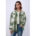 thumbnail image 2 of ORUYROP Womens Casual Plaid Shacket Button Down Long Sleeve Shirt, 2 of 5