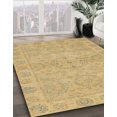 thumbnail image 2 of Ahgly Company Tapis d'Intérieur Ronds Abstraits Orientaux Dorés, 3 Pieds Rond, 2 of 6