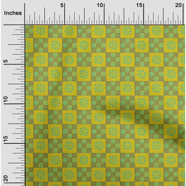oneOone Viscose Chiffon Fabric Geometric & Floral Block Decor Fabric Printed BTY 42 Inch Wide
