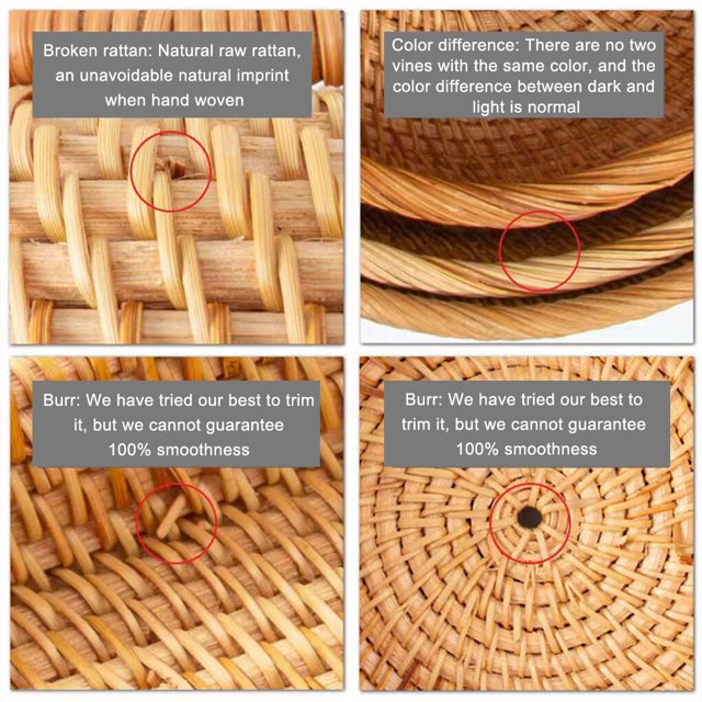 Wood Handmade Storage Box With Storage Basket Organizer Box Rattan Traditional Rattan For Easy Organizer Box Storage Small square basket S
