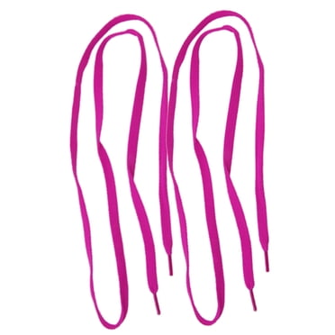 INSPIRE CHIC Unisex 2 Pairs Solid Color Flat Shoelaces Fuchsia