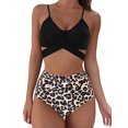 thumbnail image 1 of Gupgi Female  Spaghetti Strap Bikini Tops+ Leopard Print Bikini Panties, 1 of 9