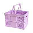 thumbnail image 3 of S SERENABLE Storage Crate Foldable Basket Milk Crate for Camping Spring Outing Household Purple, 3 of 9