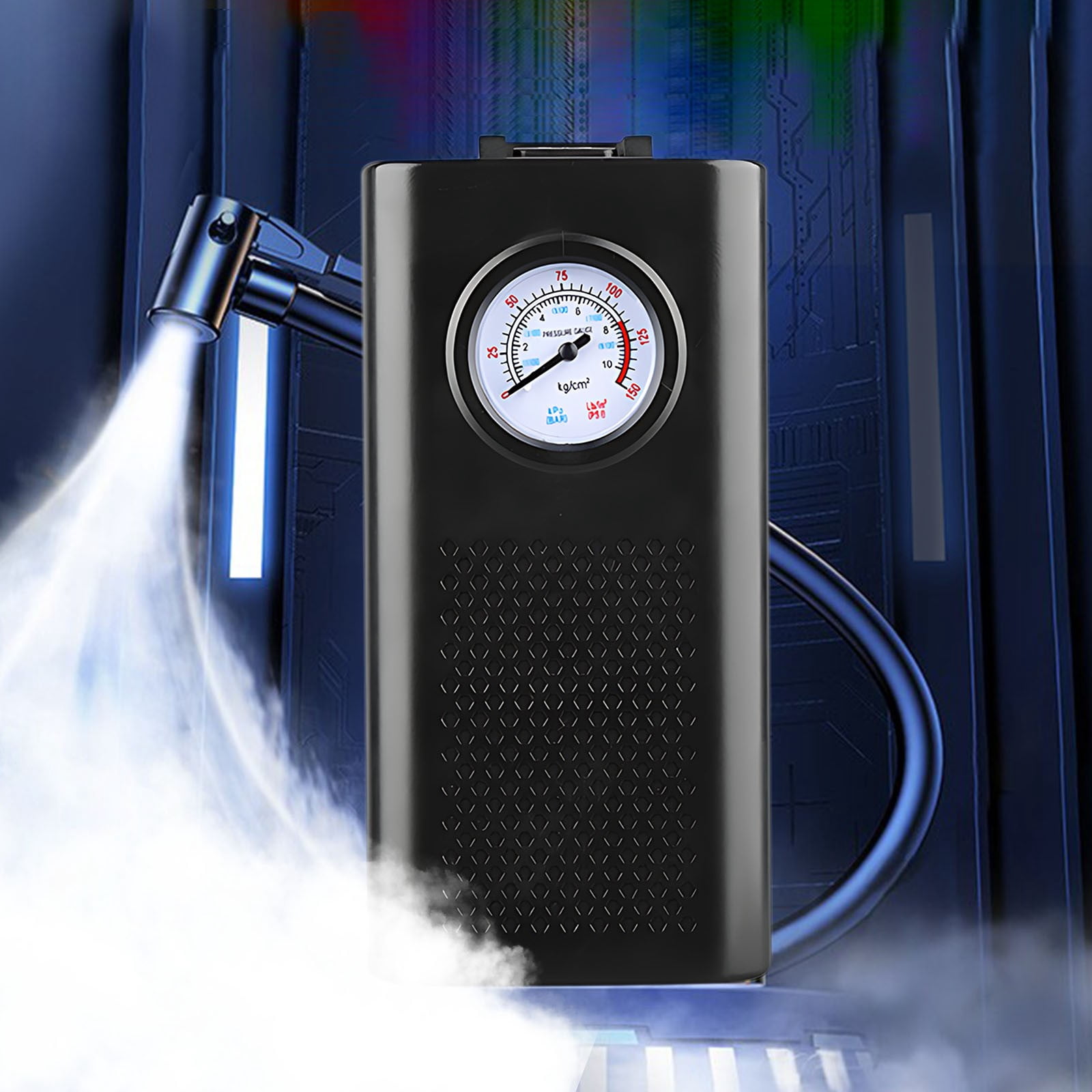Vadktai Tire Inflator, Portable Air Compressor, Faster Portable Air Pump for Car Tires, Cordless Air Pump with Pressure Gauge for Cars, Bike & Motorcycle Tires, Ball