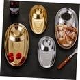 thumbnail image 5 of Stainless Steel Snack Plate Oval Fries And Dumpling Serving Tray With Seasoning Grid For Desserts Chicken And Party Use Table Runner Set Kitchen Table Mats Doilies for Tables Teal Dollies for End, 5 of 5