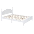 thumbnail image 3 of MODERNLUXE Lit Plateforme en Bois Format Grand, Cadre de Lit Style Rétro avec Lattes en Bois pour Garçons Filles Adultes, Blanc, 3 of 9