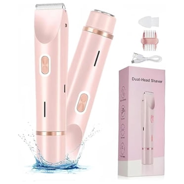 Rasoir pour Femmes à Double Tête avec Batterie Rechargeable pour Peau Sensible, Étanche IPX7, Idéal pour l'Épilation du Visage et du Corps, Y Compris la Ligne Bikini
