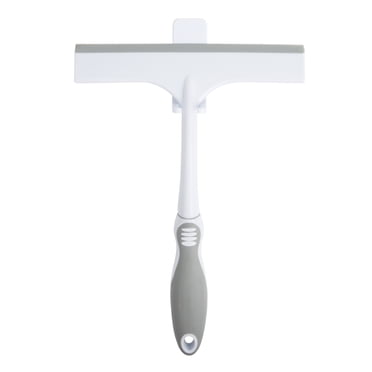 Era Doccia Shower Squeegee, Single Blade with Hanging Hook, White and Grey Finish