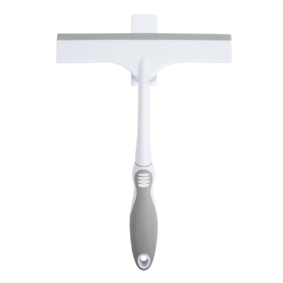 Era Doccia Shower Squeegee, Single Blade with Hanging Hook, White and Grey Finish