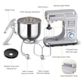 thumbnail image 2 of QinaQin 7.5 Quart Stand Mixer, 660W Tilt-Head Electric Kitchen Mixer with 10 Speeds and Splash Guard, 2 of 8