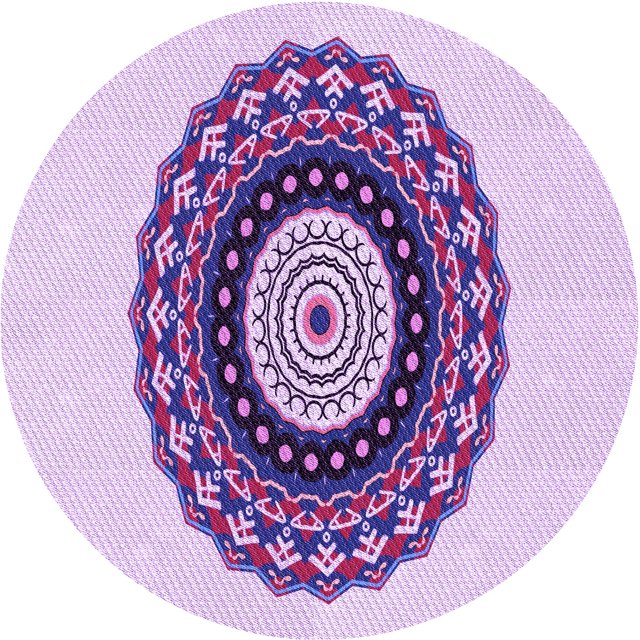 Ahgly Company Tapis d'Intérieur Ronds Lavables à la Machine, Style Transitionnel, Fleur Violette Violette, Tapis de Zone, 7 Pieds Rond