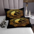 thumbnail image 3 of YST Black and Gold Queen Quilt Set Hippie Mandala Coverlet Set, Boho Floral Bedding Set Exotic Style Tribe Pattern Bedspread Set, Paisley Flower Bed Quilt, 3 of 3