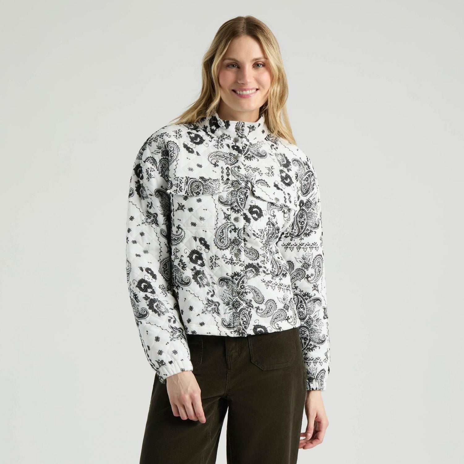 Mexx Women’s Quilted Printed Bomber Jacket