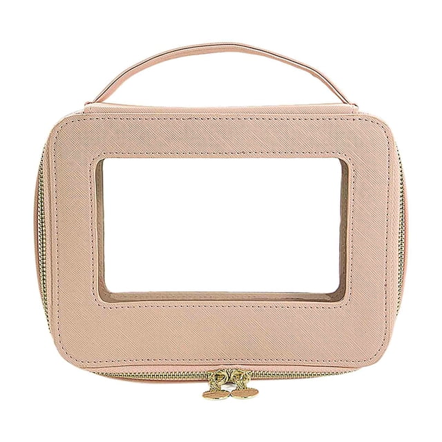mtvxesu New Fashion Counter High End Handheld Makeup Case With High Appearance Value Travel Portable Window Opening Transparent PVC Makeup Bag Sale