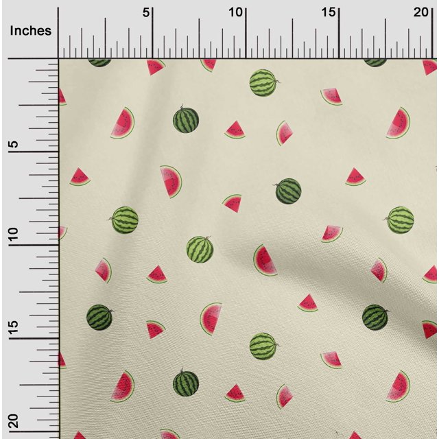 oneOone Tissu Polyester Lycra Pastèque Tissu Imprimé de Fruits par la Cour 56 Pouces de Large