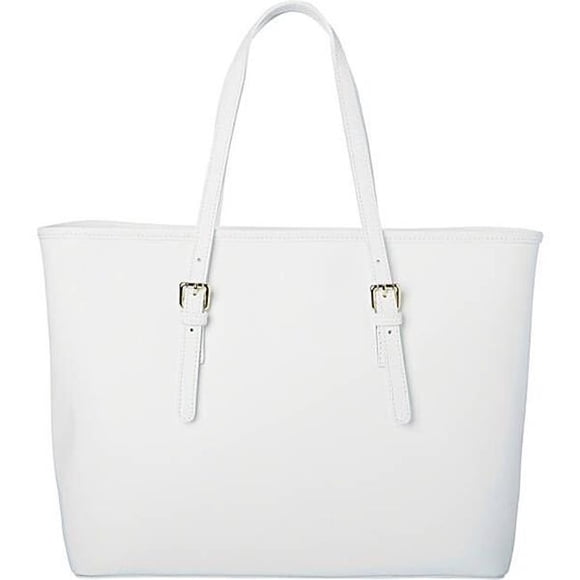Sharo Deleite 32 Classic Italian Leather Handbag Tote, White