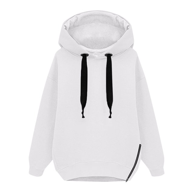 Timegard Women's Hoodies Sweatshirt Plus Size Side Zipper Split Fall Winter Comfy Oversized Pullover