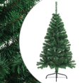 thumbnail image 1 of vidaXL Artificial Half Christmas Tree with Stand Green 180 cm PVC, 1 of 5