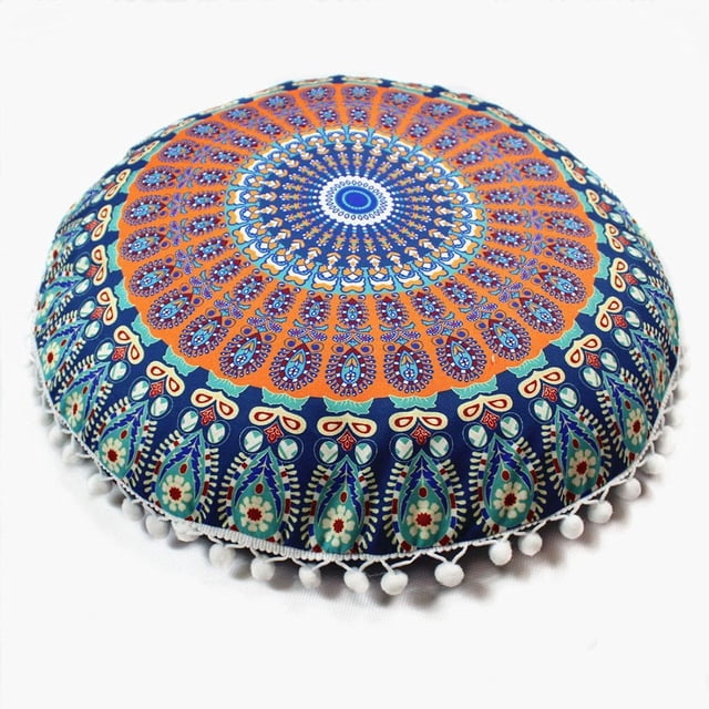 Luckyn 43CM Round Pattern Pillowcase Bohemian Cushion Cover Floor Cushion Pillows Cover
