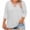 White, variant on Mevxay Womens Plus Size 3/4 Sleeve Tops Summer Casual Criss Cross V Neck T-Shirts Loose Fit Tees Tunic Shirts Black XL