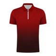 thumbnail image 3 of Chemises pour Hommes Imprimé Décontracté Manches Courtes Col Rabattu T-Shirt à Fermeture Éclair Blouse Tops, 3 of 5