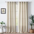 thumbnail image 2 of Curtainking Rideaux Beige Chiné pour Salon 84 Pouces Rideaux en Lin Texturé Filtrant la Lumière Rideaux à Pattes Arrière Tissage Décontracté Rideaux à Pattes Arrière 2 Panneaux, 2 of 8