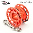 thumbnail image 2 of Maoww Keep Diving Spool Reel Portable Solid Color Polyester Rope Reels Freediving Fishing Underwater Accessories with Double End Hook Orange Red 30m, 2 of 6