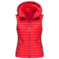 thumbnail image 1 of MAWCLOS Ladies Lightweight Cardigan Waistcoat Winter Warm Solid Color Puffer Vest Red S, 1 of 2