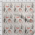 thumbnail image 4 of oneOone Cotton Poplin Red Fabric Deer Sewing Craft Projects Fabric Prints By Yard 42 Inch Wide, 4 of 5