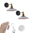 thumbnail image 1 of FSLIVING Abat-Jour Moderne Blanc en Forme de Parapluie 2 Lumières Applique Murale à DEL Alimentée par Piles, 1 of 5
