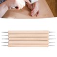 thumbnail image 4 of Double End Tracing Dotting Stylus, Indentation Pens 5Pcs Beech + Stainless Steel Easy To Hold Light Weight  For Imprinting, 4 of 8