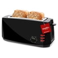 thumbnail image 1 of Elite Gourmet ECT4829B Long Slot 4 Slice Toaster, 6 Toast Settings Toaster Defrost, Reheat, Cancel Functions, Slide Out Crumb Tray, Extra Wide Slots for Bagels Waffles, Black, 1 of 6