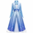 thumbnail image 1 of HAWEE Robe de Luxe Princess Reine des Neiges Costume pour Fille Cosplay Halloween Robes de Fête, 1 of 7