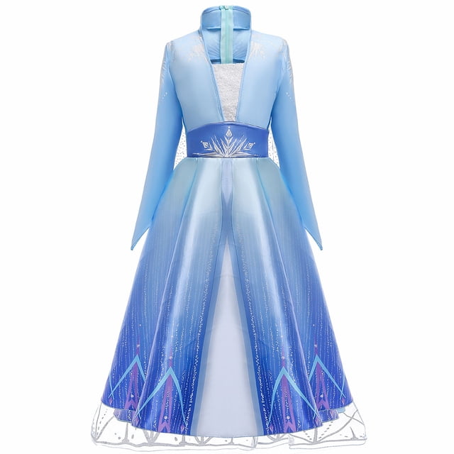 HAWEE Robe de Luxe Princess Reine des Neiges Costume pour Fille Cosplay Halloween Robes de Fête