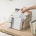 thumbnail image 4 of Large Deep Plastic Storage Bin with Handle for Bathroom/Vanity Organization - Countertop Makeup Organizer - Organization for Shelf, Cabinet, and Closet Decor, 4 of 4
