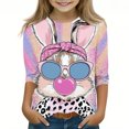 thumbnail image 2 of Lovzfmll Haut à Manches 3/4 Imprimé Mode pour Garçons et Filles, Col Rond Décontracté Tee pour Petites Filles 140, 2 of 5