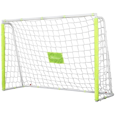 Soozier 6ft x 4ft Soccer Goal Net with Metal Frame, Easy Assembly, Yellow