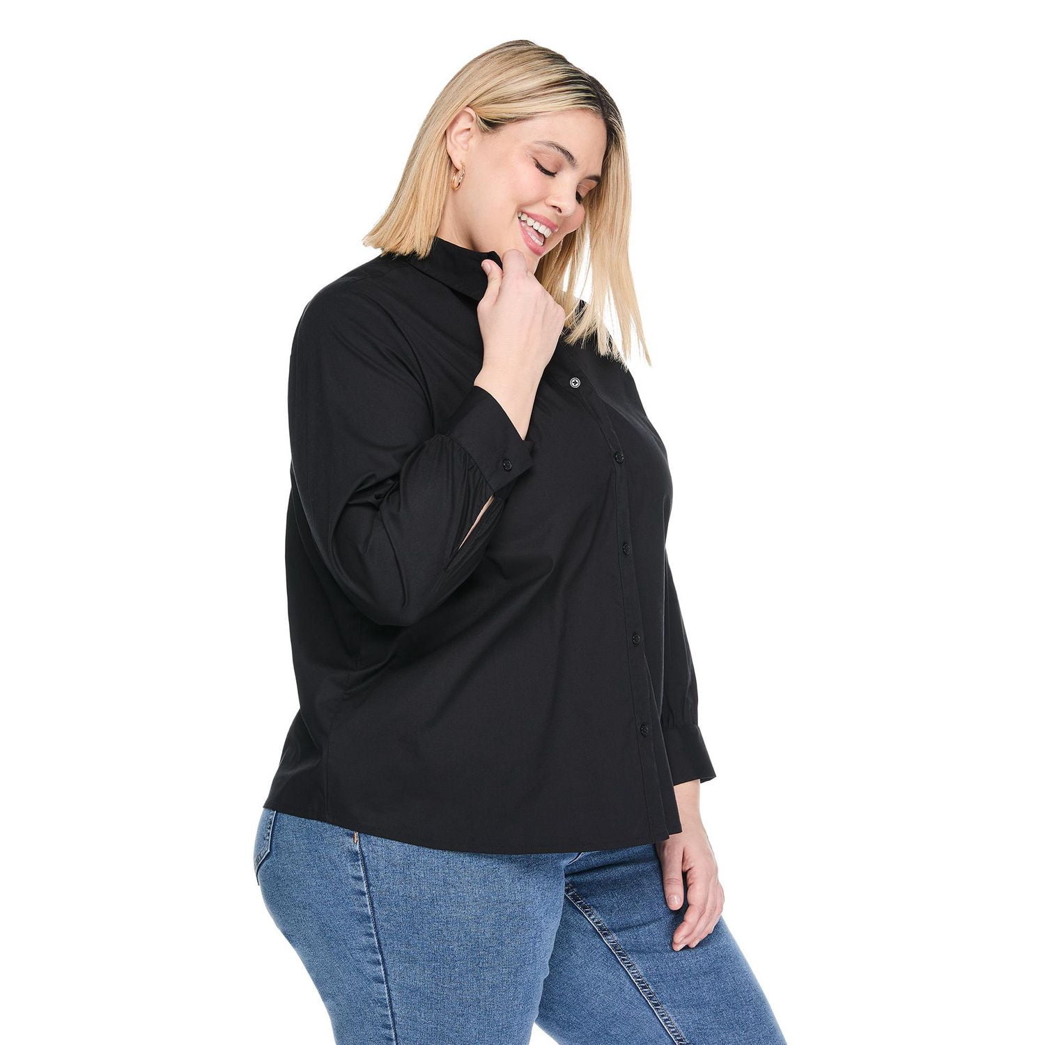 Lane Bryant Women's Plus Poplin Button-Up Shirt