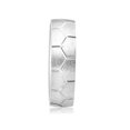 thumbnail image 3 of Bague de Mariage pour Homme en Or Blanc 14 K Faite à la Main, Brossée, Alliance, 3 of 4