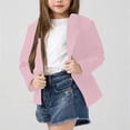 thumbnail image 2 of Dagugfen Blazer for Girls Button Front Long Sleeve Lapel Suit Loose Casual Formal Blazer 5-14 Years, 2 of 5
