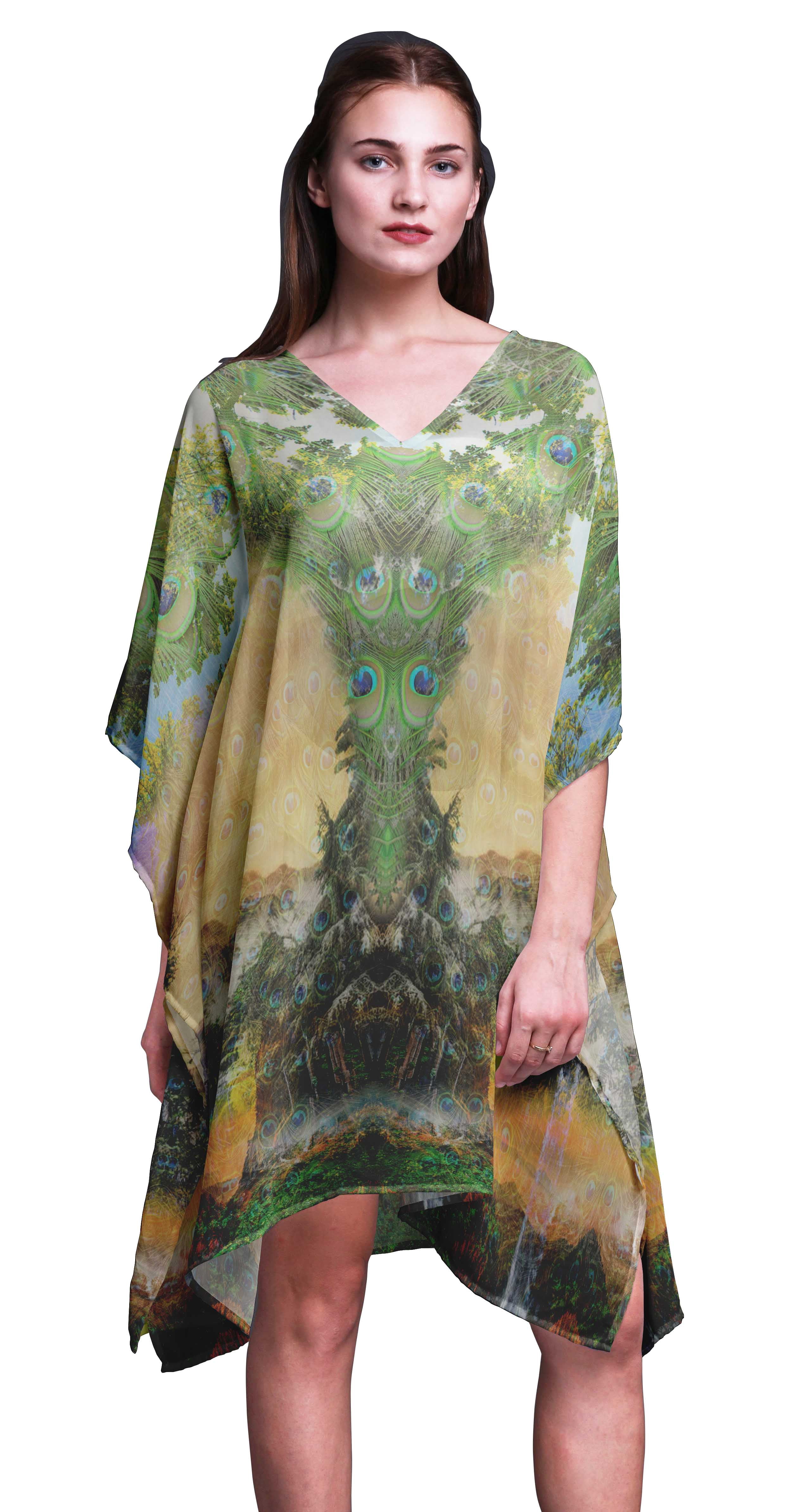 Phagun Caftan pour Femmes Tenue d'Intérieur de Vacances Robe Midi Couvre-Maillot de Plage-TG-3X