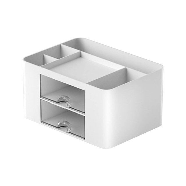 Desktop Organizer, Desk Supplies Organizer Double Layer Drawer Durable Multifunctional for Pen