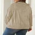 thumbnail image 4 of Womens Plus Size Hoodies Tops Casual Long Sleeve Drawstring Waffle Pullover Sweatshirt with Pocket (1X-5X), 4 of 7