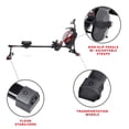 thumbnail image 2 of Sunny Health & Fitness Elite Water Rowing Machine with High Resistance Vertical Tank, Exclusive Bluetooth SunnyFit App, 2 of 9